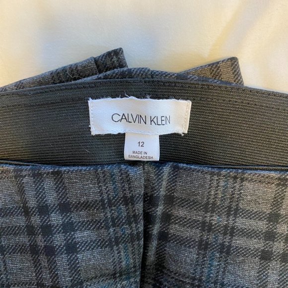 Calvin Klein Grey and Black Plaid Stretch Pants - NWOT - Picture 4 of 5